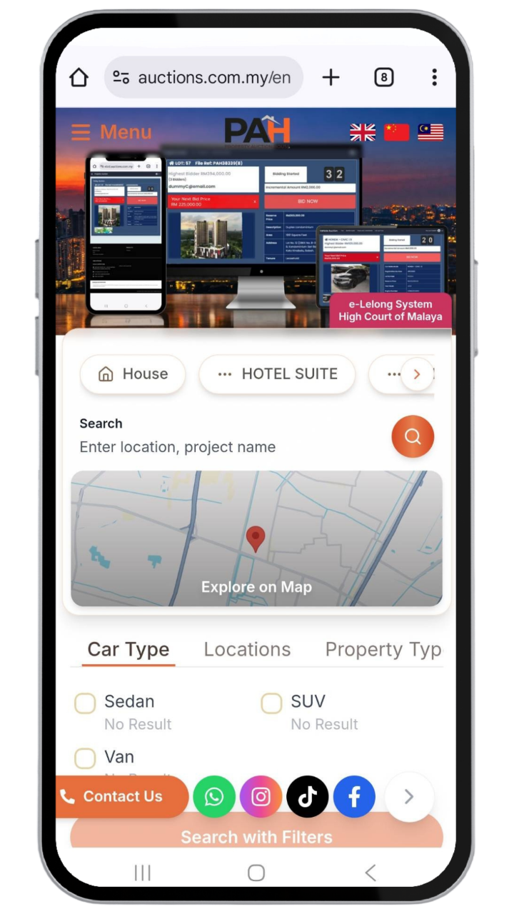 Phone screenshot showing bidding steps - 1