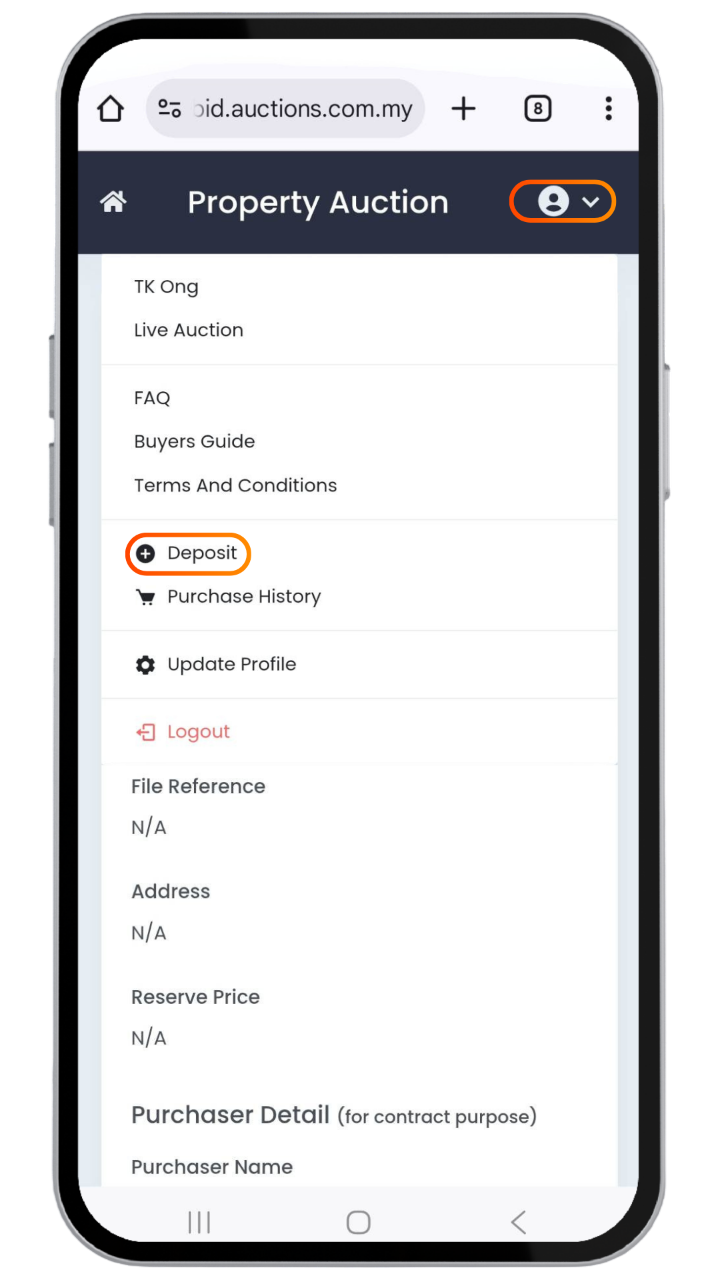 Phone screenshot showing bidding steps - 5